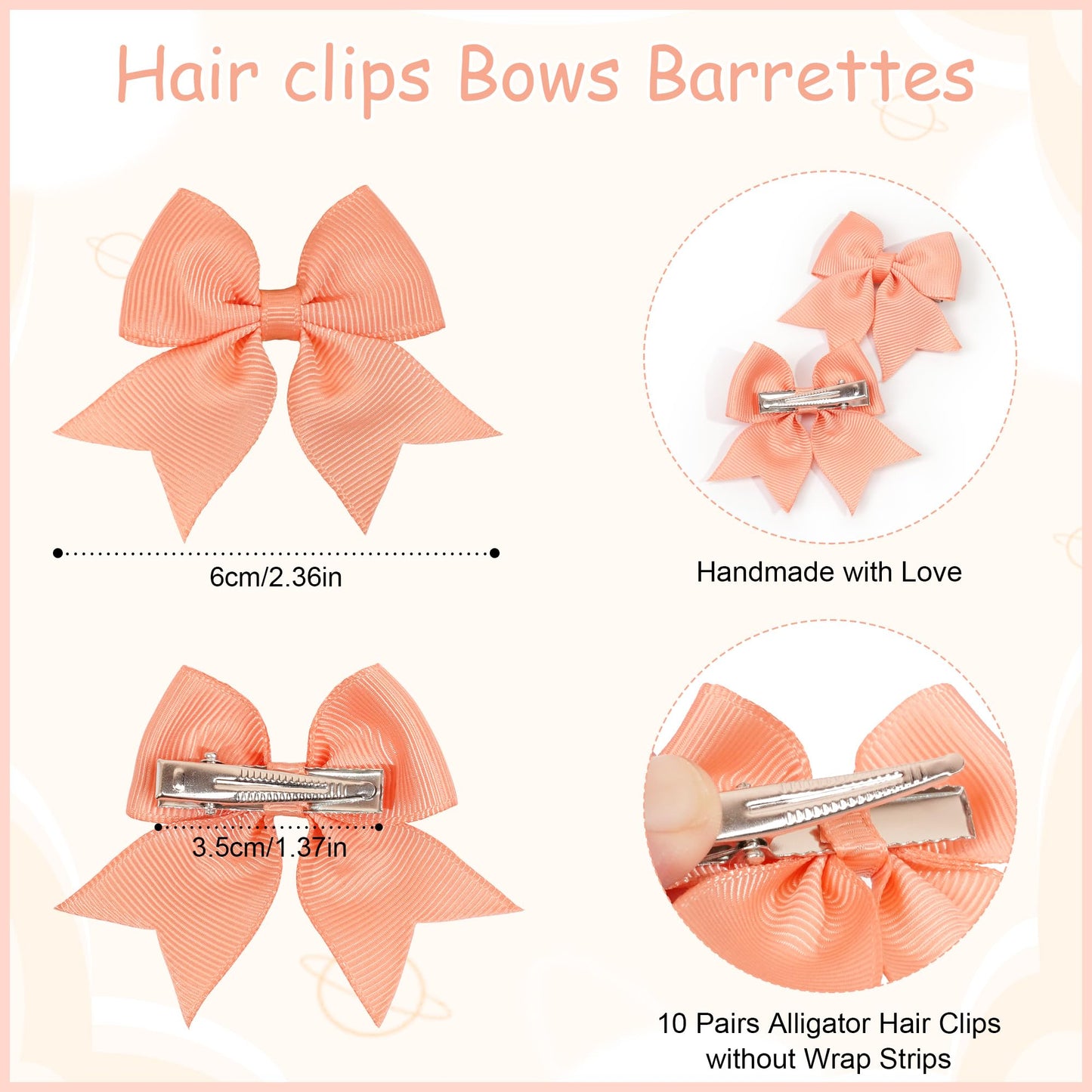 Joyoyo 60 Pieces Baby Bows Alligator Hair Clips In 30 Pastel Colors, Barrettes And Bows For Baby Girls,Toddlers,Kids