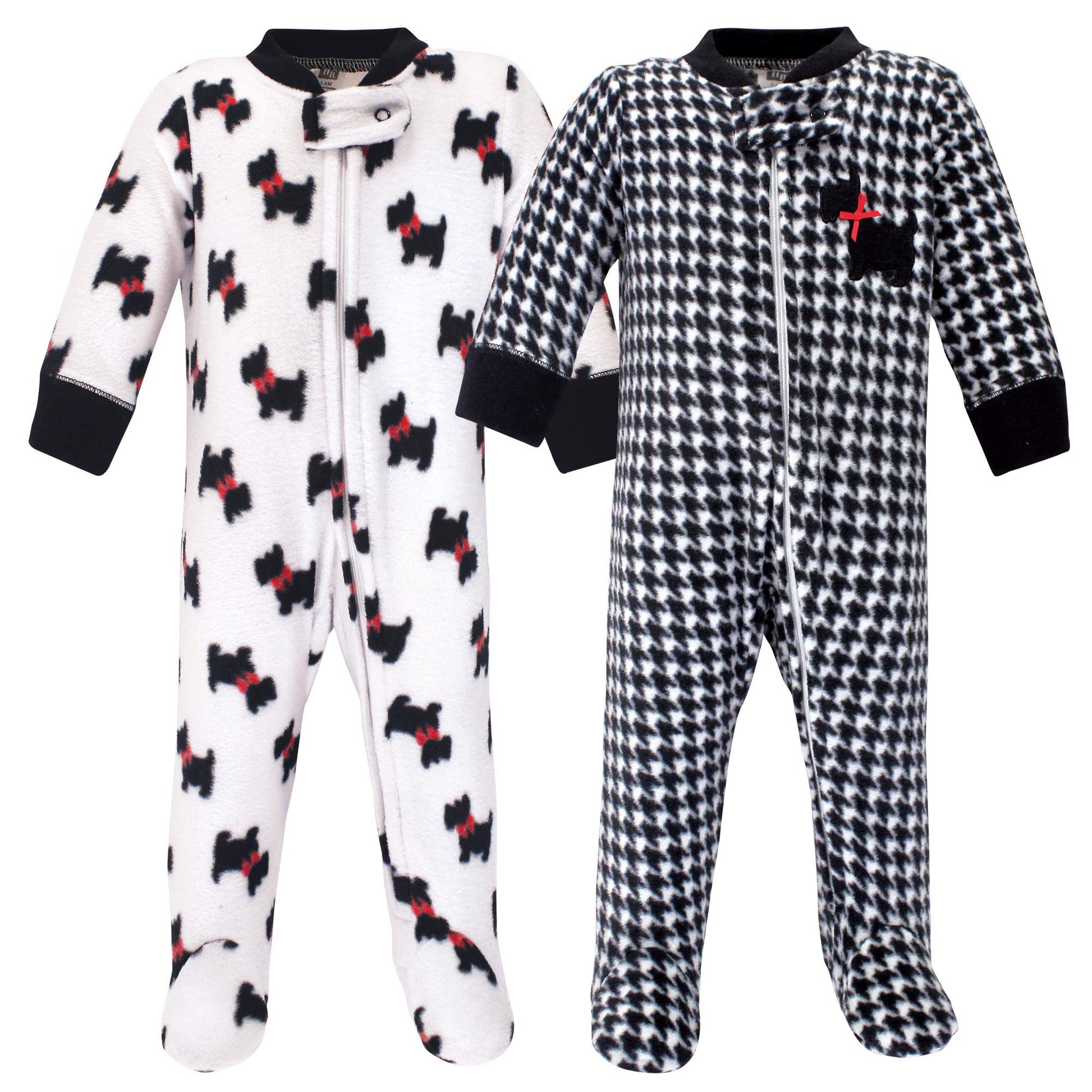 Hudson Baby Unisex Baby Fleece Sleep And Play, Scottie Dog, 6-9 Months