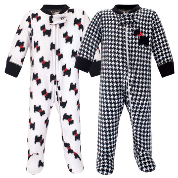 Hudson Baby Unisex Baby Fleece Sleep And Play, Scottie Dog, 6-9 Months