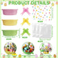 Teenyyou 3 Sets Easter Woven Baskets With Cellophane Gift Bags Bows 12 X 9 X 5 Inch Easter Gift Bags Empty Bunny Eggs Rope Baske