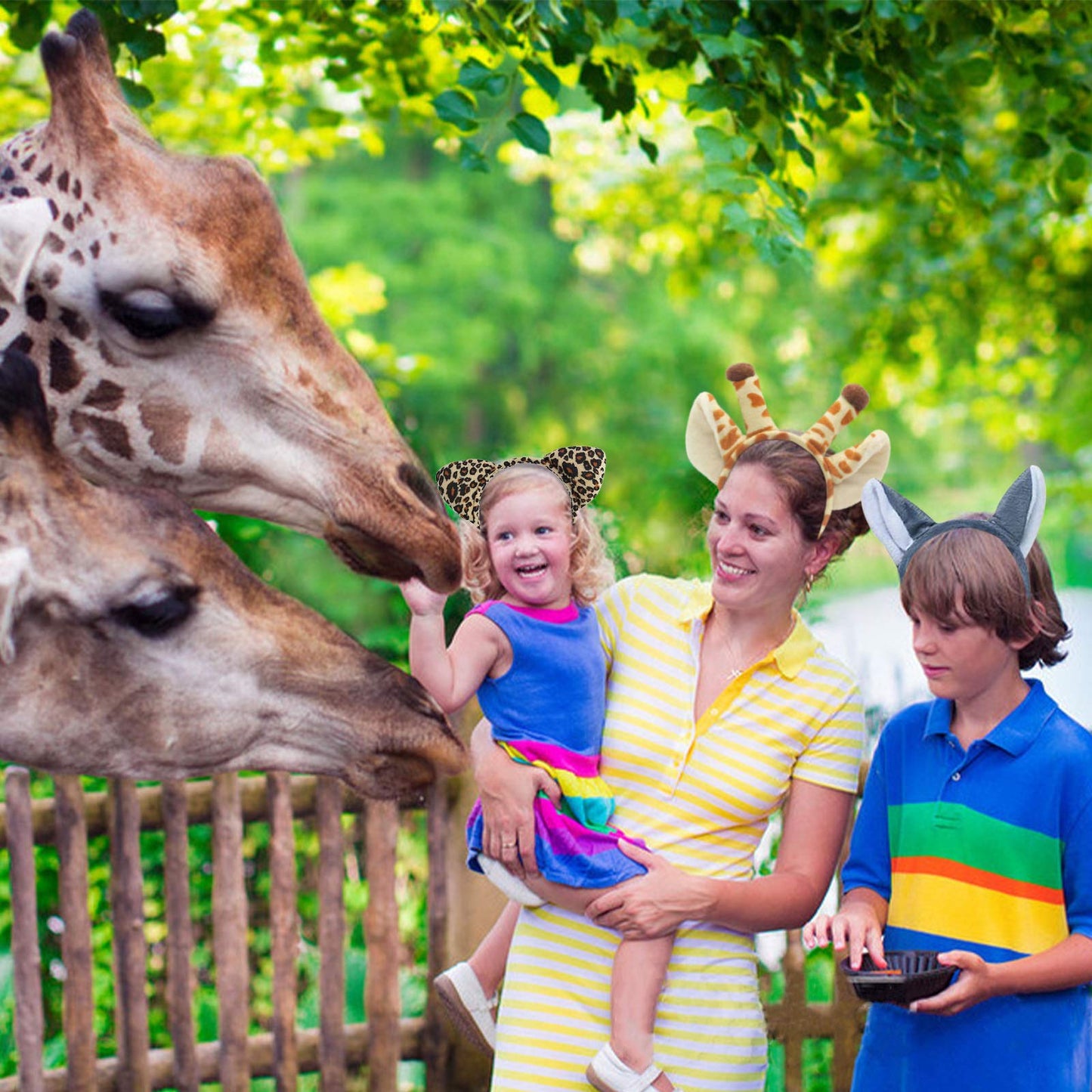 Flying Childhood Animal Ears Headband For Kids Adults Party, Jungle Woodland Safari Zoo Headbands For Birthday