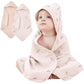 Susurration 2 Pack Baby Hooded Towels, 100% Cotton Soft and Absorbent Muslin Baby Bath Towel for Newborn, Infant, Girls, Boys, B