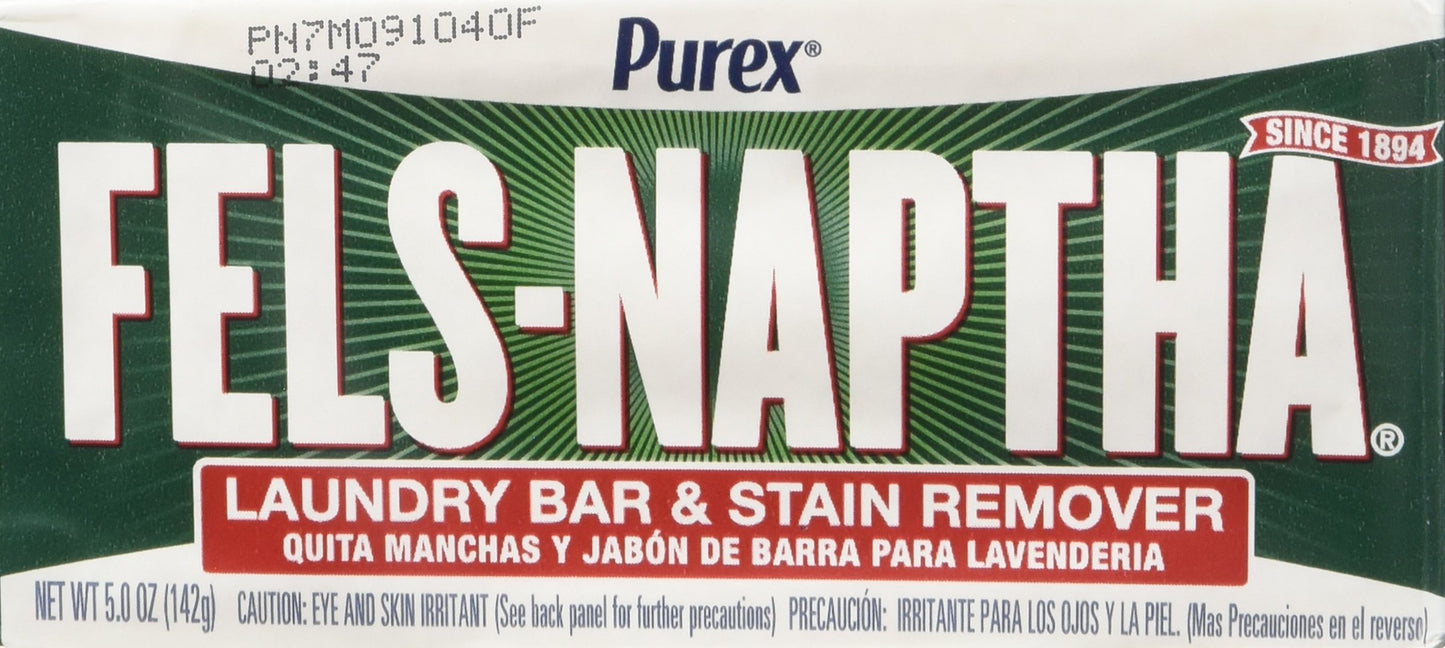 Fels Naptha Laundry Bar And Stain Remover, 5.0 Ounce (4 Bars) By Fels Naptha