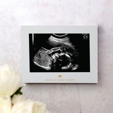 Pearhead Little Blossoms Love At First Sight Sonogram Picture Frame, Ultraound Pregnancy Keepsake, Gender-Neutral Nursery D  Cor