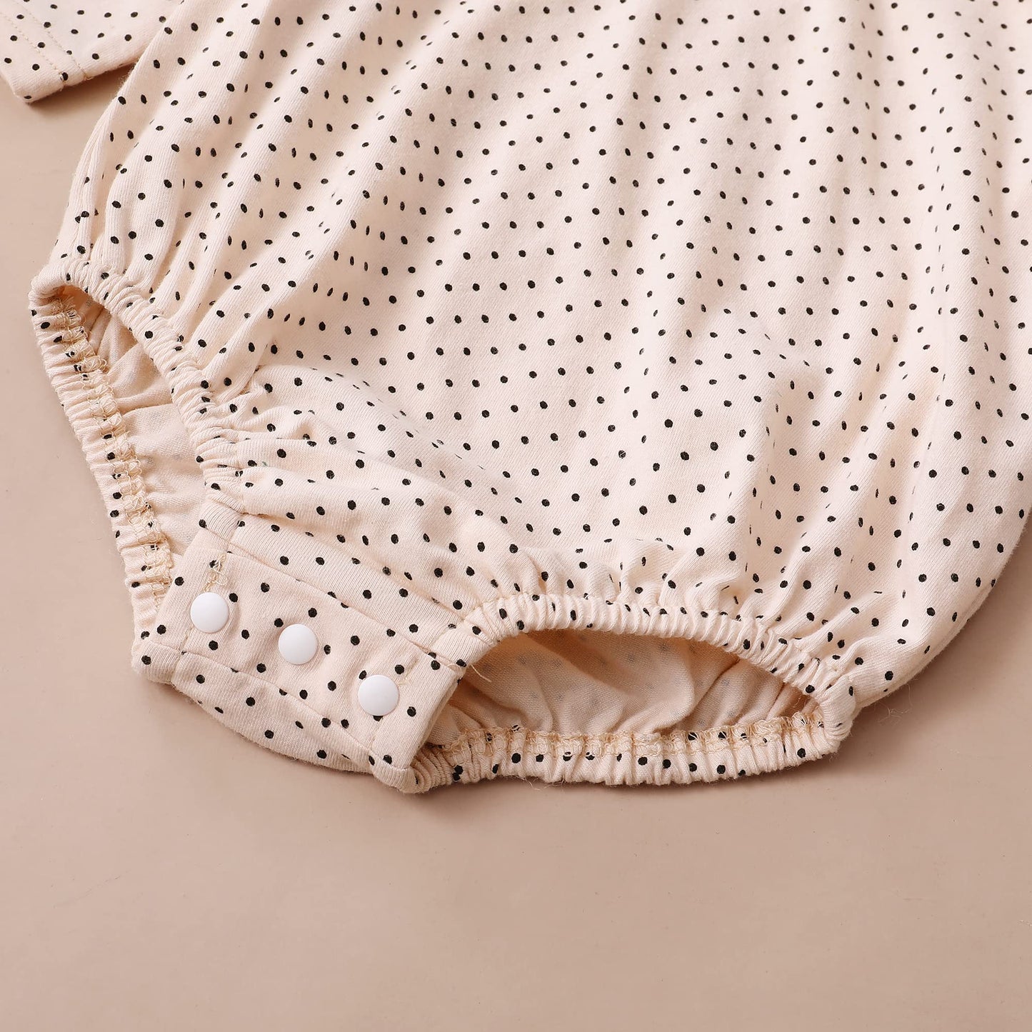 Kucnuzki 3-6 Months Baby Girl Clothes Toddler Girl Shirts Green Suspender Skirt Set Long Sleeve Ruffle Polka Dot Romper Infant L