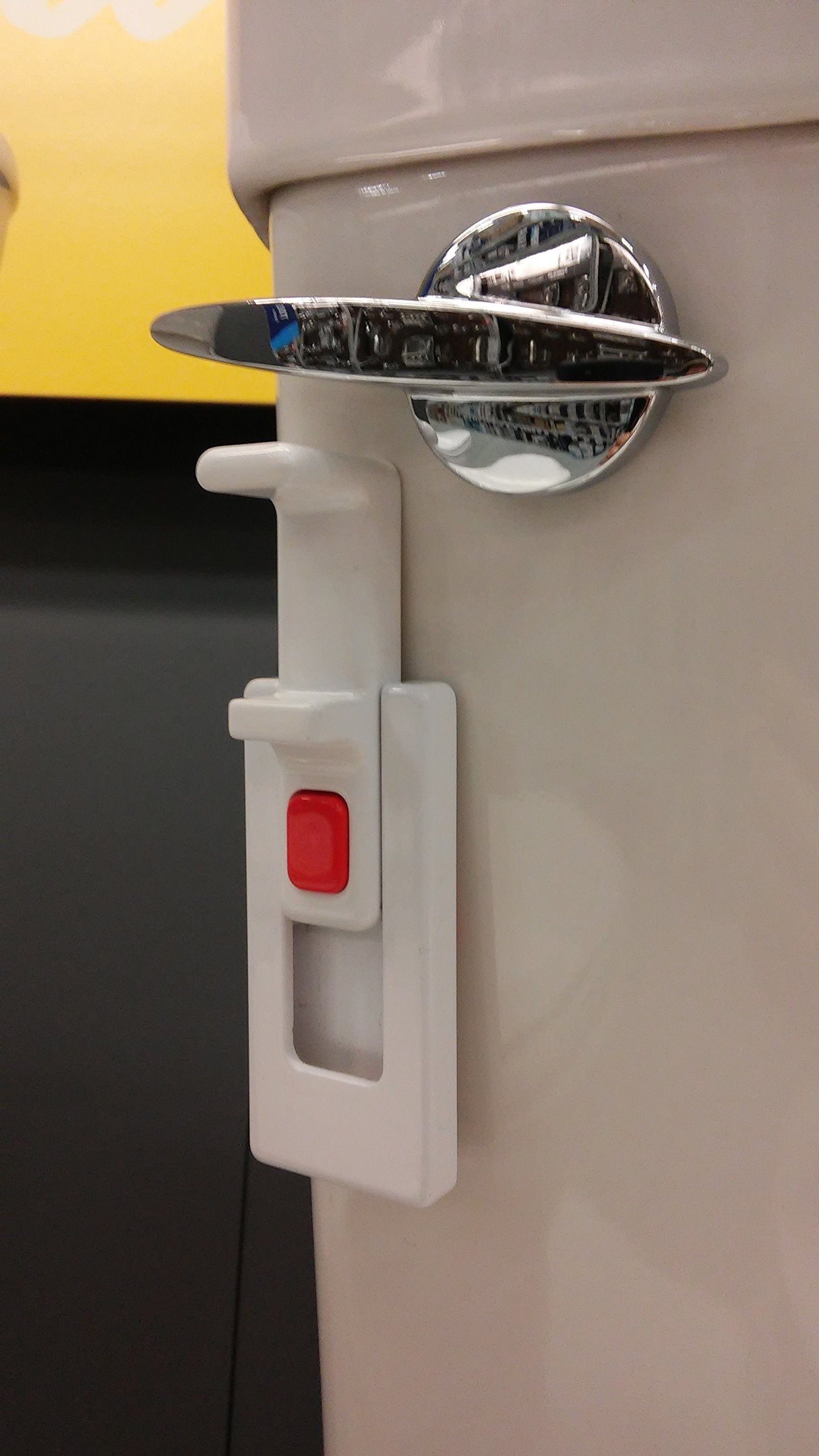 Childproof Toilet Handle Lock (2-Pack, White Button)