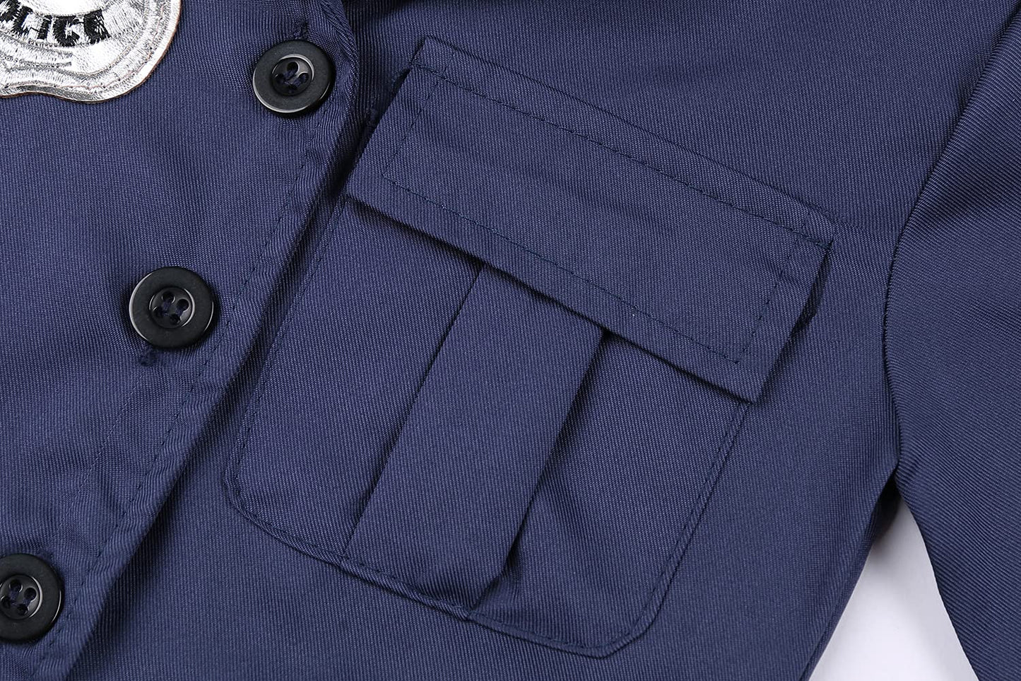 Viyorshop Girls Police Officer Costume Kids Cop Outfit For Halloween Role Play Dress Up With Badge Necklace (7-8 Years)