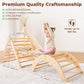 Belleur 7 In 1 Wood Pikler Triangle Set, Foldable Toddler Climbing Toys Indoor, Montessori Climbing Set With Ramp, Arch & Climbi