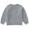 Pureborn Baby Boys Girls Pullover Sweater Cotton Knit Warm Crewneck Long Sleeve Tops Solid Gray 12-18 Months