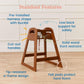 Ecr4Kids Asatt High Chair, Toddler Chair, Dark Walnut