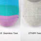 Epeius Girls Seamless Socks Rainbow Striped Crew Socks Baby Girl Cotton Dress Socks For 9-12 Years,Smooth Toes Socks 5 Pack Shoe