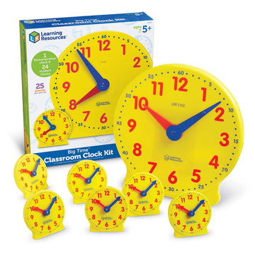 Learning Resources Classroom Clock Kit -25 Pieces, Ages 5+ Clock for Kids, Learning to Tell Time, Clocks for Teaching Time, Teac
