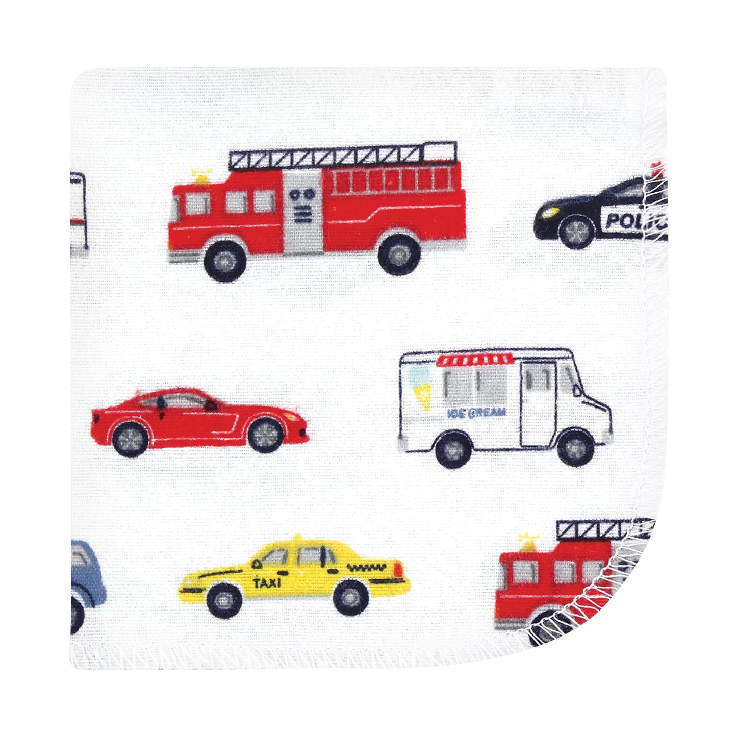 Hudson Baby Unisex Baby Flannel Cotton Washcloths, Going Places 12 Pack, One Size