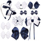 Deeka School Uniform Hair Bows Set Hair Clips Accessories For Girls Headband And Ponytail Holders Multi-Styled School Bows Set F