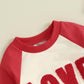 Beqeuewll Baby Boy Valentines Day Outfit Long Sleeve Love Sweatshirt Jogger Pants Set Toddler Boys Valentines Outfits (Love-Apri