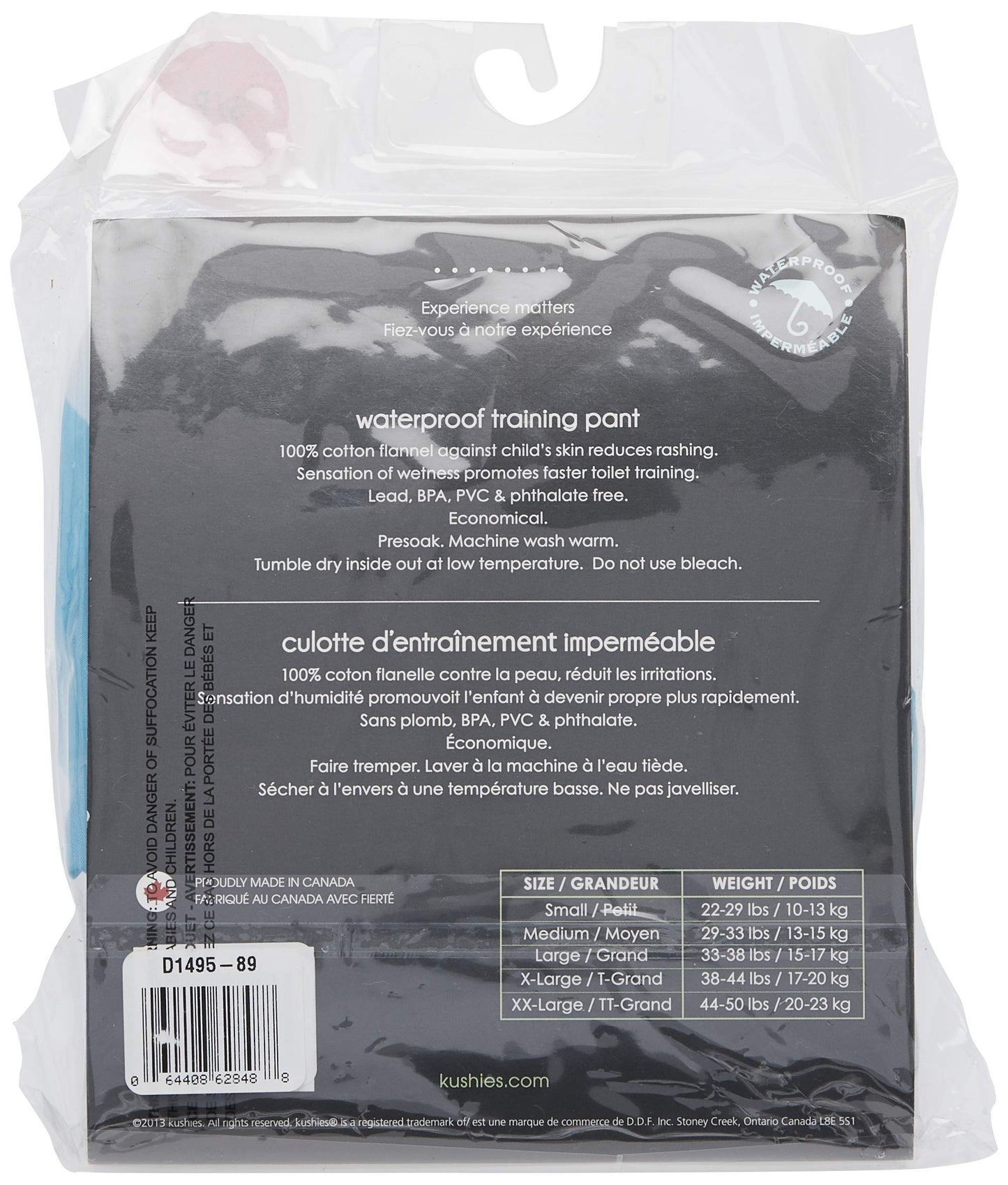 Kushies Baby Waterproof Training Pant, 22-29 Pounds, Blue Whales, Small