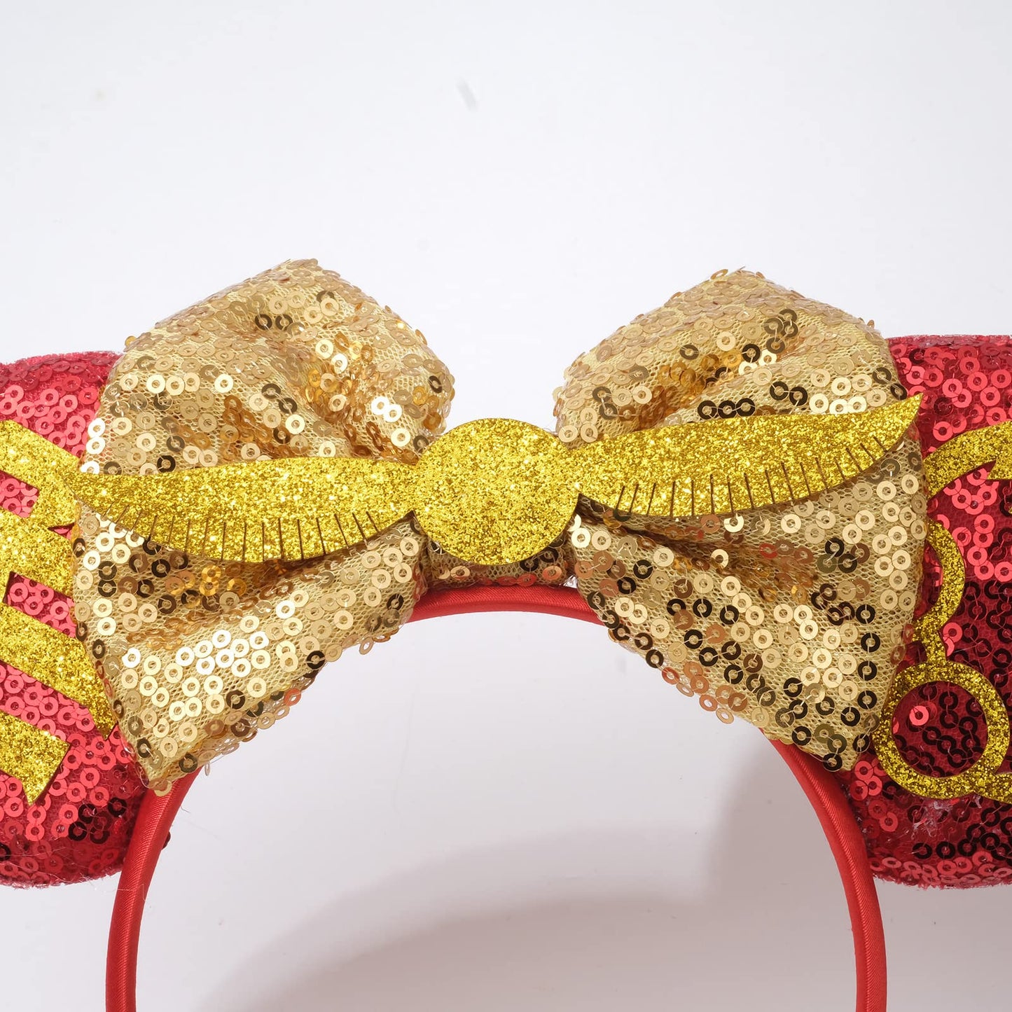 Foeran Mouse Ears Headbands Shiny Bows Mouse Ears Glitter Party Princess Decoration Cosplay Costume For Girls Women (Birthday Bo