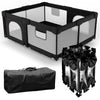 Veraste Foldable Baby Playpen with Gate, Extra Large Collapsible Play Yard for Babies & Toddlers, Portable Travel Playpen, Baby 