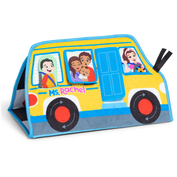Ms. Rachel Official Tummy Time Activity Bus Folding Play Mat With Baby Mirror & Sensory Toys For Interactive Play Baby Learning
