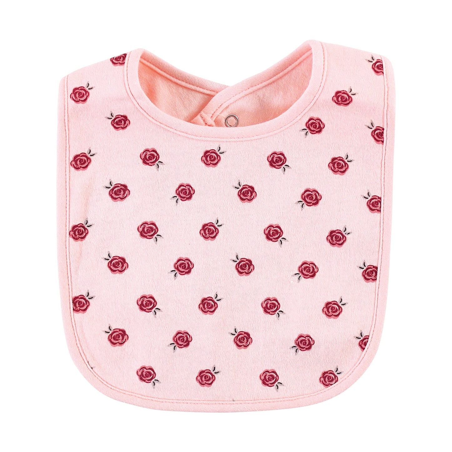 Hudson Baby Unisex Baby Cotton Bibs, Rose, One Size