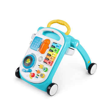 Baby Einstein Musical Mix N Roll 4-in-1 Push Walker, Activity Center, Toddler Table & Floor Toy, 100+ Songs & Phrases, DJ Statio