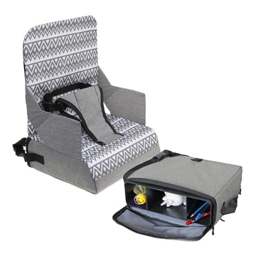 Dreambaby Grab N Go Travel Booster Seat - Portable Toddler High Chair for Dining (6M-3Y) with Storage & Shoulder Strap