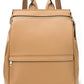 Mia + Sophia Leather Diaper Bag Backpack With Changing Pad, Stroller Straps, Bottle Holder (Brown Sophia)