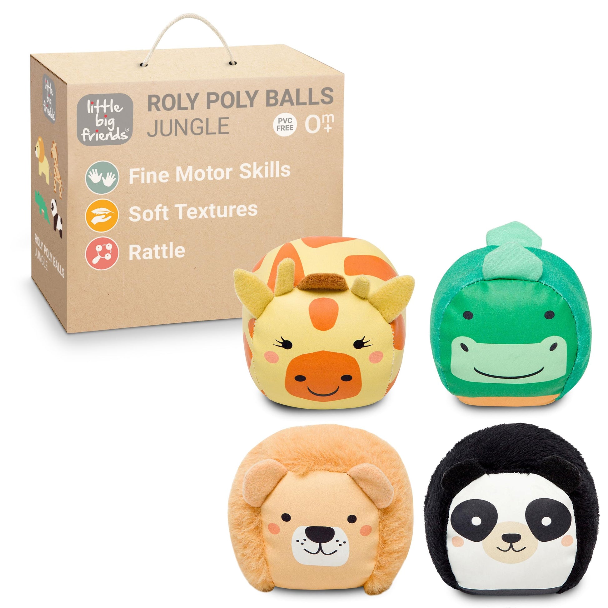 Little Big Friends Roly Poly Balls - Sensory Ball Toys for Babies & Toddlers | Develops Motor Skills & Hand-Eye Coordination | J