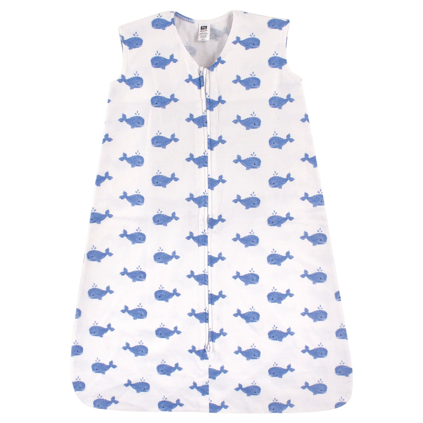 Hudson Baby Unisex Baby Cotton Sleeveless Wearable Sleeping Bag, Sack, Blanket, Whale, 0-6 Months