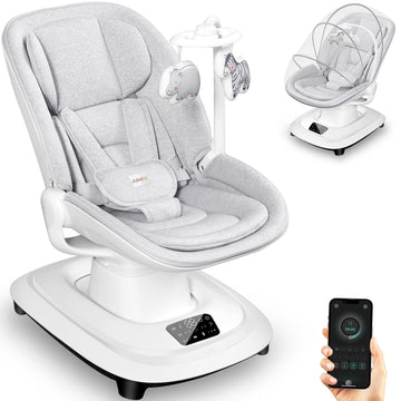 Baby Swings for Infants, Electric 3D-Motion Baby Swings with 7 Modes, 5-Point Harness, APP Control, 12 Preset Melodies, Indoor T