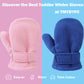 Baby Toddler Mittens Boys Girls Winter Outdoor Gloves Kids Easy-On Fleece Warm Mittens Black 1 Pair L(2-4 Years)