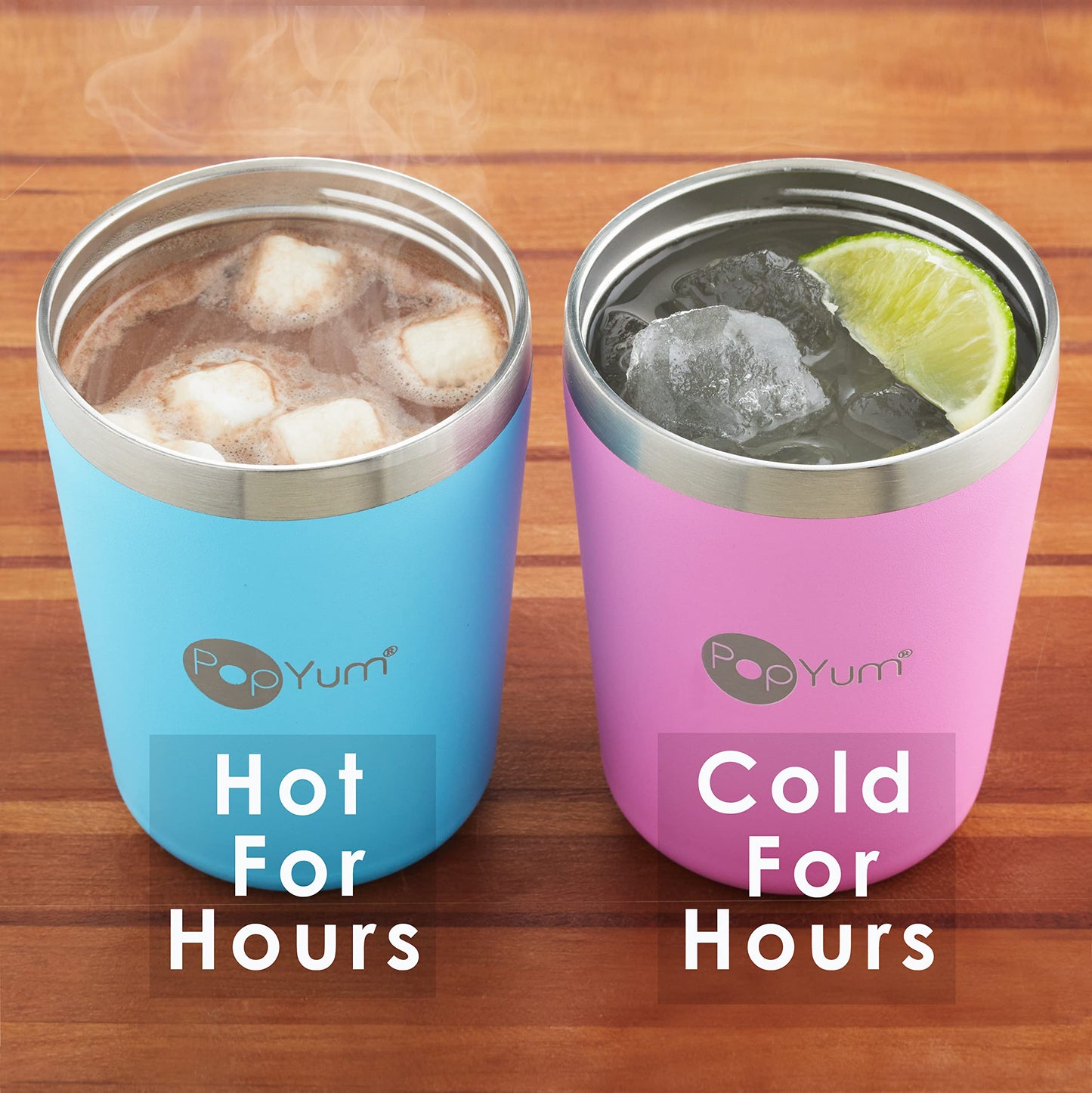 Popyum 9Oz Insulated Stainless Steel Kids Cups With Lid And Straw, 2-Pack, Blue, Green, Stackable, Sippy, Baby, Child, Toddler,