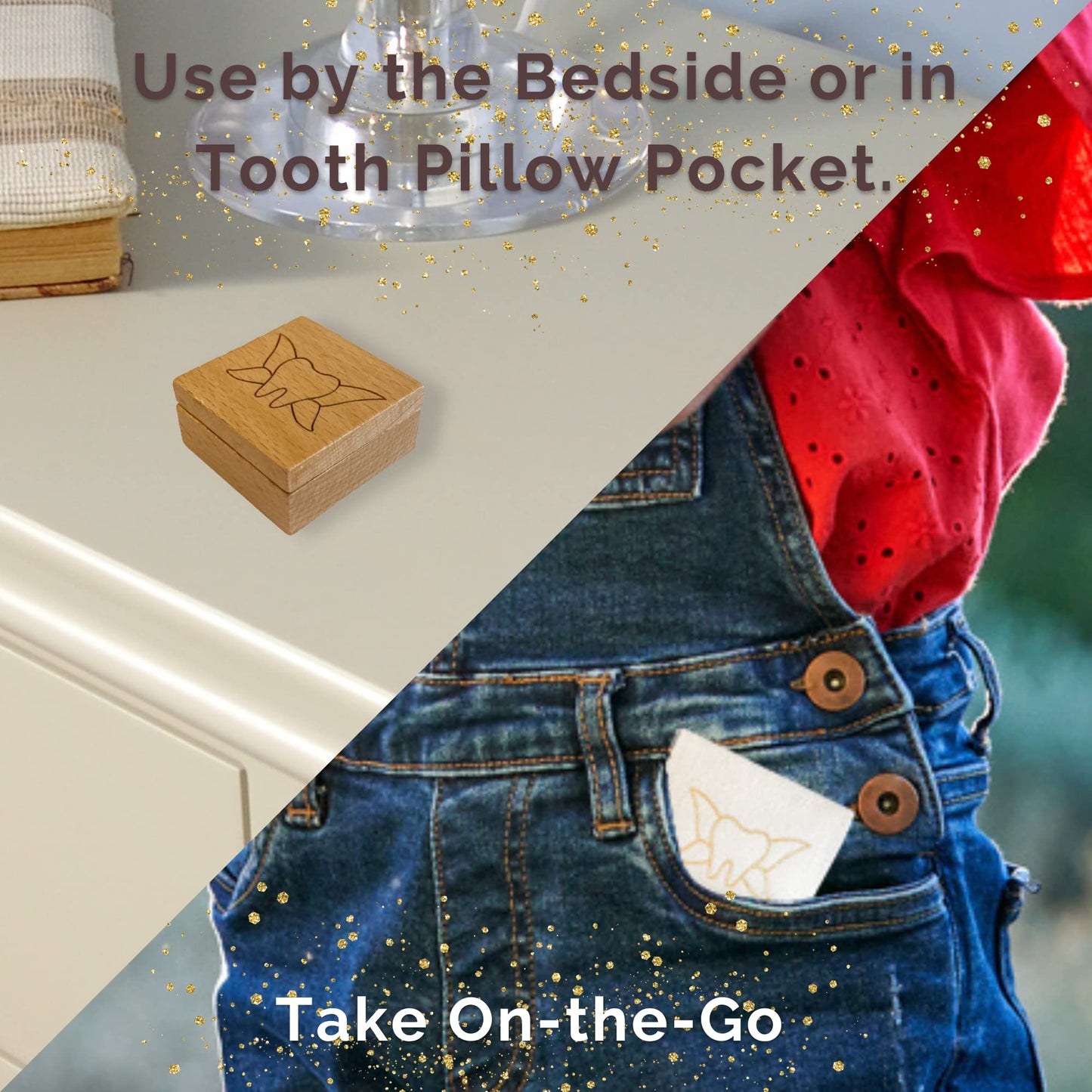 Tooth Fairy Box & Tooth Pouch Holder | Tooth Keepsake Box W/Tooth Fairy Bag I Magnet Closure - Set Of 1