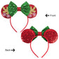 Eisyaa Christmas Minnie Ears Bow Headbands, Sequin Christmas Mickey Ears Headband Glitter Party Mouse Ears Princess Decoration C