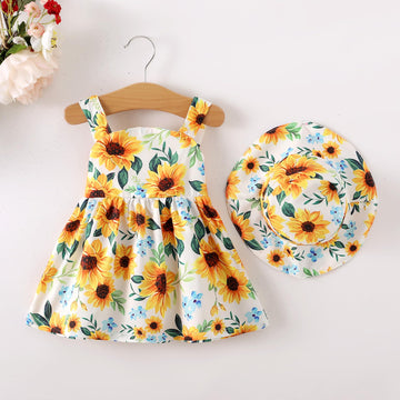 Toddler Girl Dress Baby Girl Summer Clothes Yellow Sleeveless Dresses Casual Boho Halter Sundress Toddler Outfits 18-24 Month Gi
