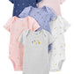 Simple Joys By Carter'S Baby Girls Short-Sleeve Bodysuit Shirt, Violet/Pink/Butterfly, 3-6 Months Us