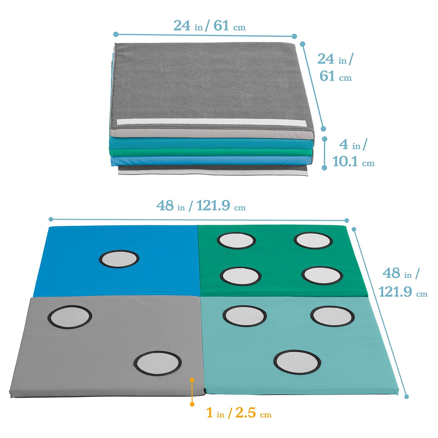Ecr4Kids Softzone 123 Look At Me Activity Mat, Folding Playmat, Contemporary