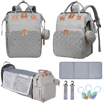 Lhdymxyn Baby Diaper Bags With Changing Station, Multifunctional Diaper Bag Backpack For Moms Dads With Usb Charging Port, Water