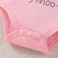 Fullfamous Baby Girl Clothes Gifts Outfits,Fall Winter Long Sleeve Romper And Pant Set Light Pink Cow 18-24 Months