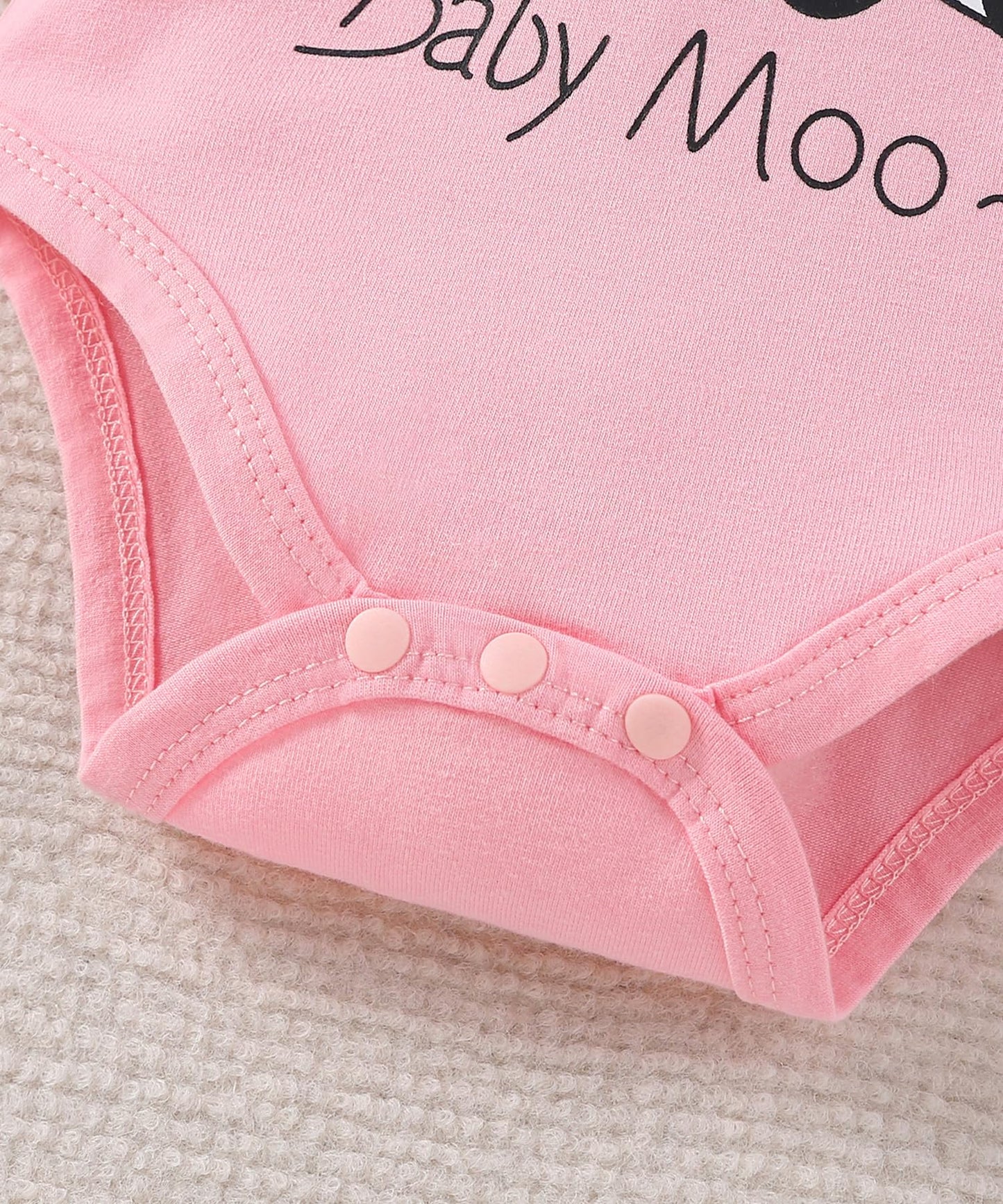 Fullfamous Baby Girl Clothes Gifts Outfits,Fall Winter Long Sleeve Romper And Pant Set Light Pink Cow 3-6 Months
