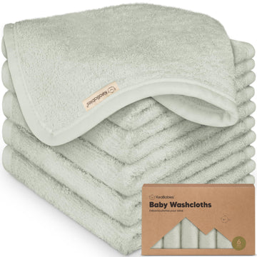 6-Pack Baby Washcloths - Soft Viscose From Bamboo Washcloth, Baby Wash Cloths For Newborn, Kids, Bath Baby Towels, Face Towel, F