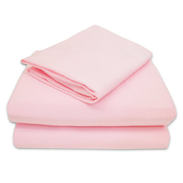American Baby Company 100% Natural Cotton Jersey Knit Toddler Sheet Set, Pink, Soft Breathable, For Girls