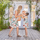 Popreal Mommy And Me Floral Printed Sleeveless Bowknot Chiffon Beach Romper Family Match Dress,White,Baby-3-6Months