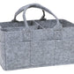 Sammy & Lou Collapsible Light Gray Felt Storage Caddy, Divided Design To Keep Diapers, Wipes And Changing Items Organized, Two H