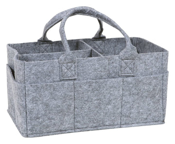 Sammy & Lou Collapsible Light Gray Felt Storage Caddy, Divided Design To Keep Diapers, Wipes And Changing Items Organized, Two H
