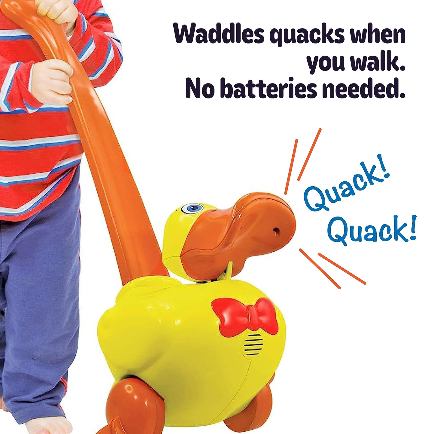 Waddles the Waddle Duck - Baby to Toddler Push Toy with Quacking Sounds and Waddling Action, Walking Toy for 1-3 Year Olds, Grea
