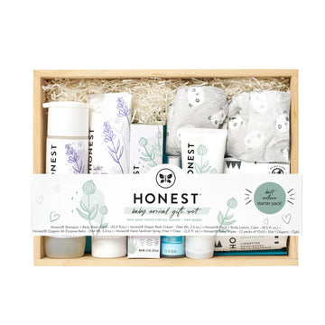 The Honest Company Baby Arrival Gift Set  Newborn Essentials Welcome Box  Diapers, Wipes, Personal Care, Diaper Rash Cream