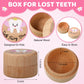 Equsion 3 Pcs Tooth Fairy Gifts For Girls And Boys Tooth Fairy Box Coin Unicorn Bag With Gold Foil Reward Coins Wood Baby Keepsa