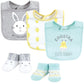 Hudson Baby Unisex Baby Cotton Bib And Sock Set, Eggstra Cute, One Size