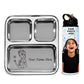 Savri Personalized Kid Combo  Name Engraved 3Compartment Steel Plate + Photo Printed 750Ml Bottle With Favorite Character | Cu